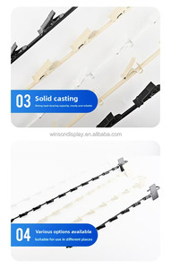 Supermarket Retail Merchandising <b>Clips</b> 12 <b>Hooks</b> Snack Hanging Strips with Label Header - Product Image 2