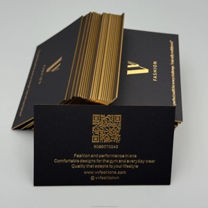 Customized Black Business <b>Cards</b> Gold Foil Edging <b>Embossed</b> Logo Intaglio Printing Hot Stamping Process Free Design Cardboard - Product Image 2