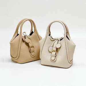 Nouveau sac à main portable pour femme en cuir véritable, sac seau élégant et luxueux en cuir véritable - Product Image 1