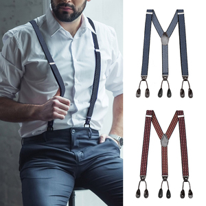 Herren Y-Back 1,4 Zoll breites Knopf ende elastisch verstellbare Hosenträger für Jeans - Product Image 2