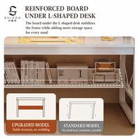 Bureau d'ordinateur en MDF durable et extensible avec étagère intégrée, design écologique pour étudiants, bureau à domicile et apprentissage