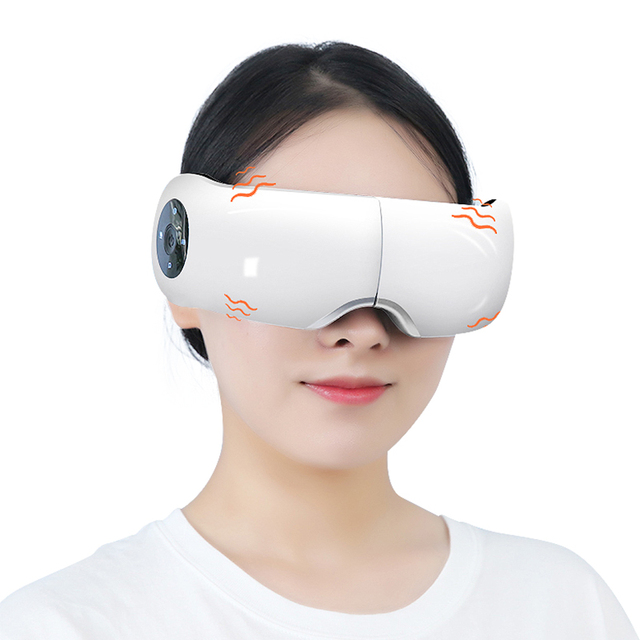4D Portable Air Pressure Eye Vibration Massager with Heat Fold 1200mAh Battery Type-C USB 1-Year Warranty