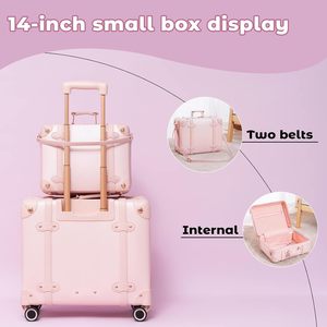 Juego de Maletas de <span class=keywords><strong>Neopreno</strong></span> Retro Vintage con Ruedas Giratorias, Maleta de Diseño Elegante OEM/ODM para Viajes Unisex - Product Image 5