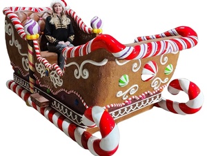 Nuevo diseño 10 pies de largo 4 asientos de fibra de vidrio Navidad Santa trineo decoración para interior/exterior decoración de Navidad - Product Image 4