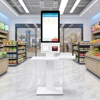 Kiosque de commande et de paiement en libre-service tout-en-un pour supermarché, avec écran tactile de 27 pouces, Wi-Fi intégré et fonction de paiement automatique