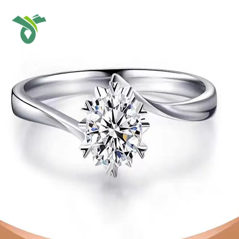 Cincin pertunangan berlian tumbuh lab putih 18k: perhiasan halus dengan berlian buatan laboratorium HPHT nyata