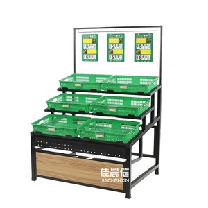 Giá Để Rau Quả Bằng Thép Giá Để Bán Giá Trưng Bày Trái Cây Và Rau Quả Giá Để Trái Cây Bằng Gỗ Thép - Product Image 1