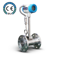 Débitmètre numérique de liquide et de gaz haute précision OEM avec RS485, débitmètre vortex à pince en acier inoxydable IP65/IP68