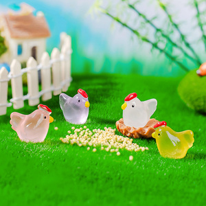 Figuras de Resina de Pollo Luminosas que Brillan en la Oscuridad, Miniatura con Forma de Helado, Modelo con Temática de Comida para Manualidades, Decoración del Hogar, Casa de Muñecas/Micropaisaje - Product Image 4