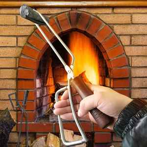 <span class=keywords><strong>Pince</strong></span> à charbon de <span class=keywords><strong>bois</strong></span> en fer pour camping en plein air, cisailles pour feu de camp, barbecue, <span class=keywords><strong>bois</strong></span> de chauffage, accessoires pour ensembles de cheminée - Product Image 5