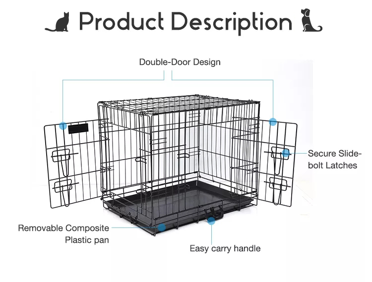 Stainless Steel Collapsible Dog Cage For Large Medium And Small Pet