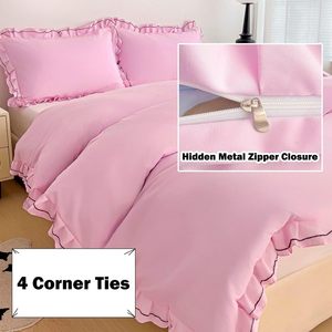 Juego de Edredón de Lujo con Bordado de Encaje de Algodón, con Falda para Cama, Personalizable, Calidad 400 Hilos, para Todas las Temporadas - Product Image 5