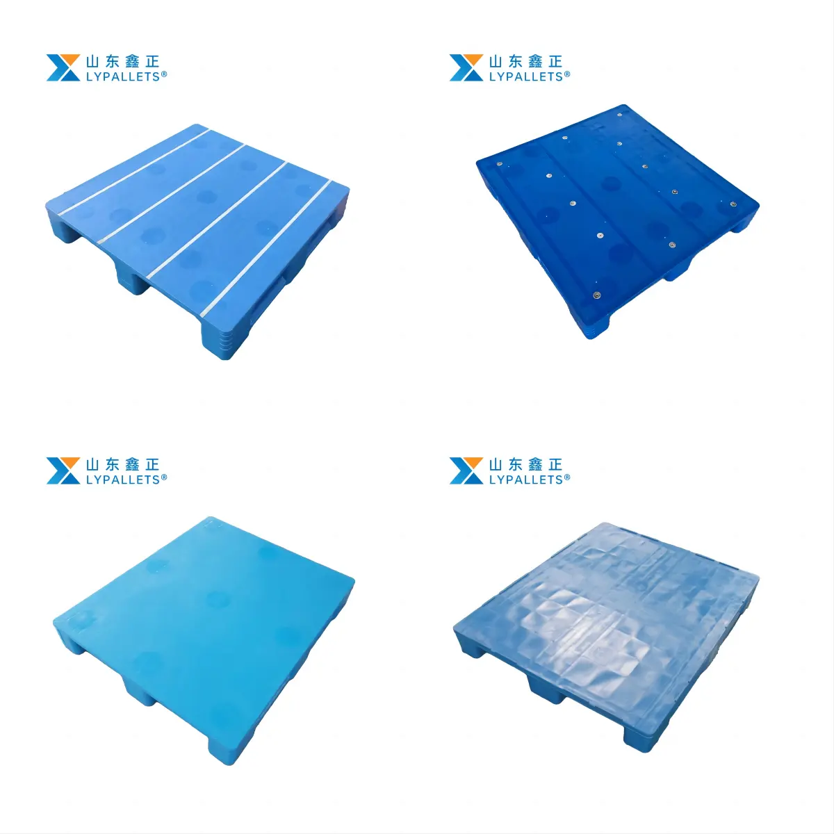 LYPALLETS Closed Surface 3 Runner Pure HDPE/PP Plastic Pallets for Warehouse Racking System