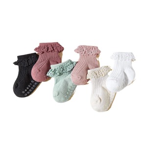 코튼 로리타 공주 양말 여자 미드 부트 아기 양말 레이스 니트 승무원 봄 시즌 하이 캐주얼 양말 - Product Image 5