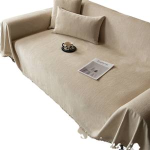 Funda de Sofá de Chenilla, Cubre Sofá Completo, Color Blanco Hueso, Cierre Elástico, Sofá Modular, Duradera, para Todas las Estaciones, Color Sólido, Estilo Clásico Chino - Product Image 3