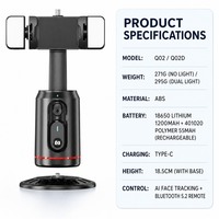 Mini Estabilizador de Gimbal con Seguimiento Facial Automático, Trípode con IA para Selfies, Soporte para Teléfono con Rotación de 360° y Control Remoto