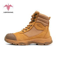 Chaussures de sécurité de haute qualité, anti-écrasement et anti-perforation, pour hommes, bottes de travail en cuir, embout en acier, industrielles
