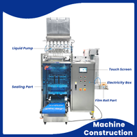 Machine d'emballage automatique de sachets ice pop lolly liquides, jus, yaourt,  gelée alimentaire, sticks à scellage 4 côtés