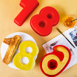 <span class=keywords><strong>Besafe</strong></span> DIY 3D hecho a mano rojo cumpleaños silicona número pastel molde hornear moldes de silicona para números de cumpleaños - Product Image 3