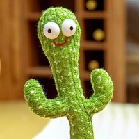 Jouet en peluche cactus dansant répétant des chansons anglaises chantant et parlant cadeau de vacances en peluche rougeoyante