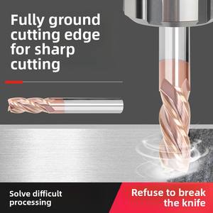 MZF4 شفرة HRC55 درجة التنغستن الصلب طحن القاطع تمديد سبائك المغلفة طحن القاطع CNC شقة أسفل مطحنة الصلب - Product Image 2