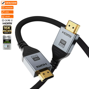 Câble <span class=keywords><strong>HDMI</strong></span> 2.2 Justlink 16K 96 Gbps <span class=keywords><strong>EARC</strong></span> plaqué or tressé, HDMI2.2 vers <span class=keywords><strong>HDMI</strong></span> pour HDTV, moniteur, PC, ordinateur portable - Product Image 1