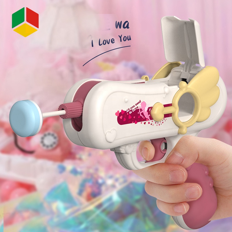QS игрушки, безопасный новый пистолет для конфет с Купидоном, Пластиковый пустой игрушечный автомат для конфет, детский пистолет, игрушки для конфет