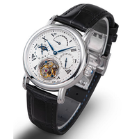 Montres mécaniques en acier pour hommes, personnalisées en usine, avec calendrier et tourbillon, puissance similaire, pour marque privée