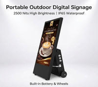 Affichage numérique extérieur alimenté par batterie IP65, kiosque publicitaire portable, écran mobile pour centres commerciaux, événements et marques