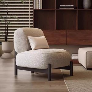 <span class=keywords><strong>Poltrona</strong></span> Singola in Tessuto Color Crema Stile Nordico, Design Compatto <span class=keywords><strong>e</strong></span> Rilassante, per Soggiorno <span class=keywords><strong>e</strong></span> Balcone, Utilizzabile anche per Hotel - Product Image 1