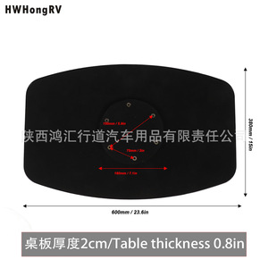 Table à manger pliable en aluminium avec plateau en marbre HWHongRV, design moderne rectangulaire pour l'intérieur de la voiture - Product Image 3