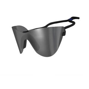 Lunettes de soleil de luxe surdimensionnées noires effet miroir pour femme avec étui, lunettes sans monture pour femme - Product Image 1