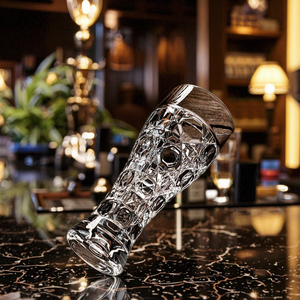 Tazas de cerveza de vidrio de estilo moderno de gran capacidad, vasos de pinta para agua y vino para bares y fiestas en casa - Product Image 2