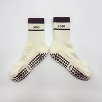 Chaussettes de yoga pour femmes, antidérapantes, en silicone, pour fitness en intérieur, pilates, sports, tricotées, personnalisées, respirantes, pour l'automne