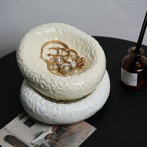 Ins-phong cách sáng tạo đồ trang sức gốm lưu trữ khay phổ biến INFLUENCER ảnh Prop hiển thị hình dạng bất thường khay sậy khuếch tán Bộ - Product Image 3