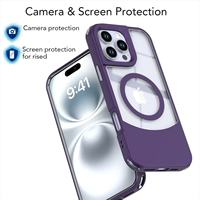 2.3mm TPU PC 2 en 1 Joint Magnétique Clair Étui de Téléphone Portable pour iPhone 16 Pro Max 15 14 Plus 13 12 Couverture Arrière Transparente