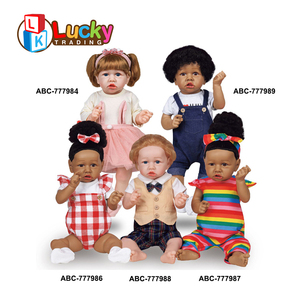 Mainan Beruntung grosir murah 60cm Afrika Amerika hitam boneka perempuan vinil terlahir kembali boneka bayi perempuan untuk anak-anak - Product Image 4