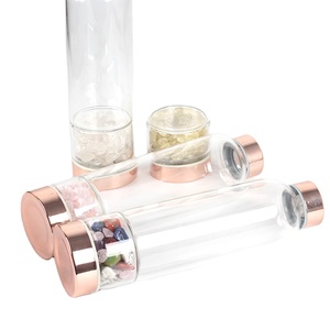 Bouteille d'<span class=keywords><strong>eau</strong></span> en verre Borosilicate, 1 pièce, avec couvercle en or Rose, pierres précieuses de guérison, bouteille d'<span class=keywords><strong>eau</strong></span> en quartz, pour cadeau - Product Image 5