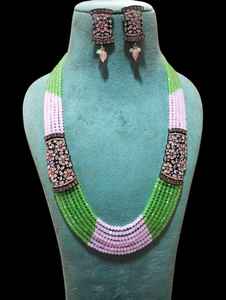 <b>Indian</b> Manufacturer 6 Layer Women's Gold Plated Bollywood Kundan Ethnic Style Wedding Engagement Pearl Mala Necklace <b>Sets</b> - Product Image 3