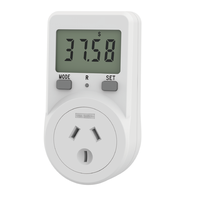 WATTSAVE PM04AU AU Compteur numérique LCD avec prise et prise de courant, moniteur d'électricité domestique 240V 10A, mise à la terre standard, PC