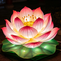 Maßgefertigte Große Lotus-Blumen-Laterne Lotus LED Wasserdicht für Außenbereich für Buddhistische F...