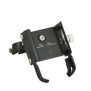 Support de téléphone pour moto en alliage d'aluminium, diamètre intérieur de 25.4mm, support compact noir et durable pour la navigation - Product Image 1