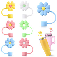 Embouts de paille à boire personnalisés 6-10mm mignon couvercle de paille fleur en silicone capuchon paille Topper couverture accessoires pour tasse