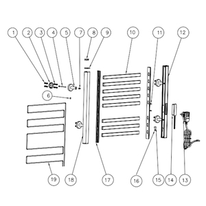 Toallero Eléctrico Moderno de Aluminio Espacial con Calefacción, Adhesivo, Montado en Pared, Impermeable, Negro, con Calentador para Baño y Hotel <span class=keywords><strong>MUBI</strong></span> - Product Image 4