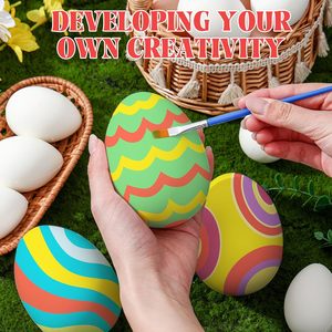 Kit de 24 Piezas para Colorear Huevos de Pascua, Pinturas para Decorar, Huevos Blancos de Ascenso Lento, Juguetes, Manualidades, Recuerdos para Fiestas, Suministros para Niños - Product Image 5