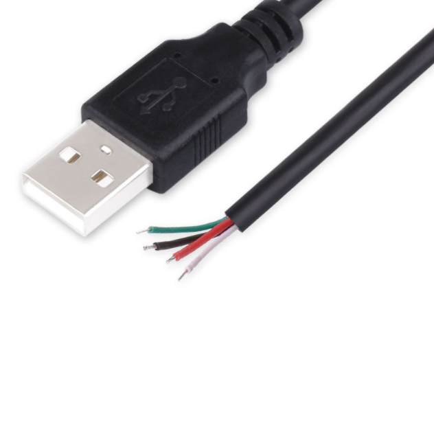 1m 2A 24AWG 4-Core Four Cores 5V Charging and Data Transfer Usb Cable Pigtail