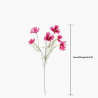 Bunga Mawar Cosmos Dinding, Bunga Artificial Real Touch Simulasi Ranting, Dekorasi Pagar Taman untuk Pernikahan, Rumah, Luar Ruangan, DIY