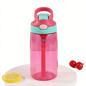 Botella de Agua Creativa y Linda con Pajita, Libre de BPA, Ecológica, Trita 500ml, Portátil, para Niños, Adultos, Estudiantes y Bebés - Product Image 1