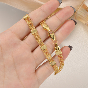 fine bangle pure <b>copper</b> crafted delicate multi strand woven mesh bulk wholesale 18k gold plated fashion chain link <b>bracelet</b> - Product Image 2