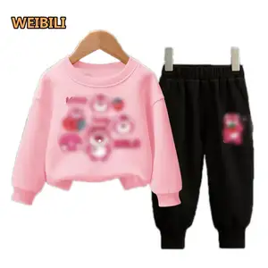 Hot Sale Baby Mädchen Kleidung Sets Kinder Pullover Hosen 2-teiliges Set Baumwolle gedruckt Langarm Kinder Sportswear